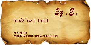 Szászi Emil névjegykártya