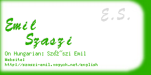 emil szaszi business card